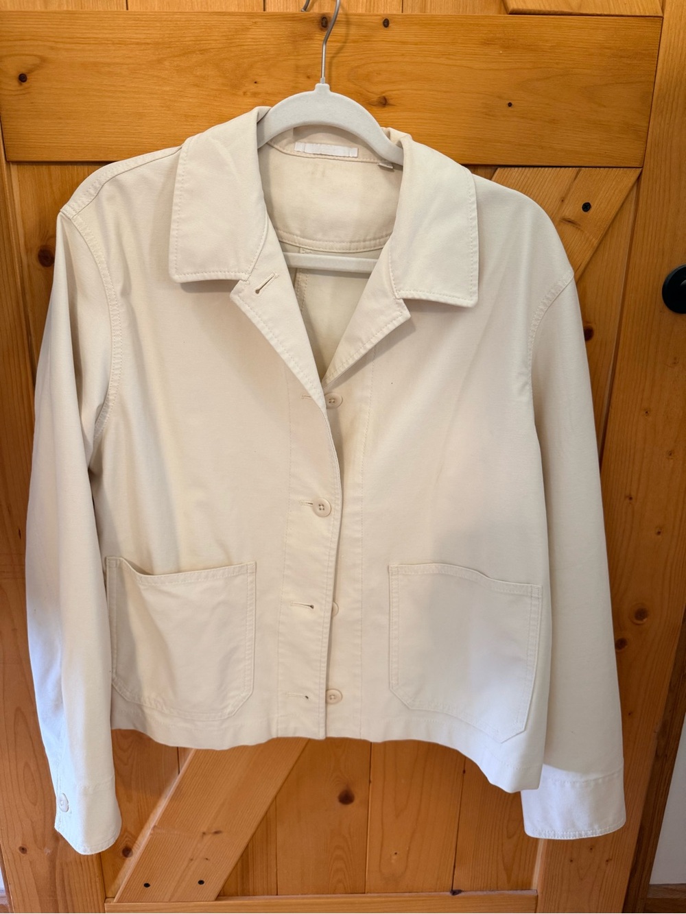 Uniqlo Cream Utility Button-Front Jacket